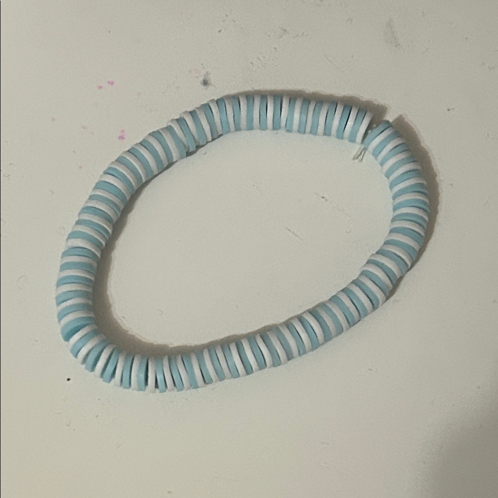 Blue and White Beaded Bracelet